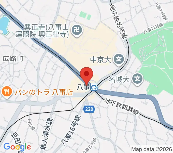 ポワンポワンスタジオ八事校の地図