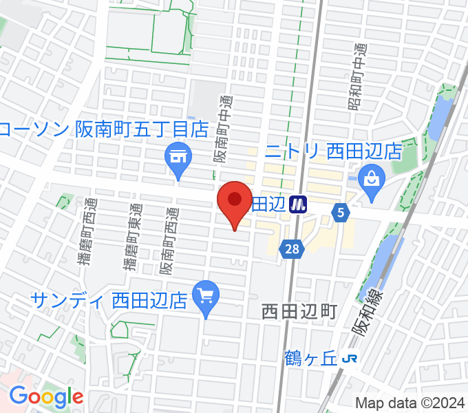 西田辺ピアノスタジオの場所