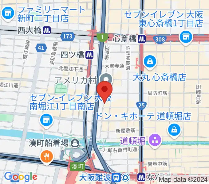 大阪CLUB JOULEの地図