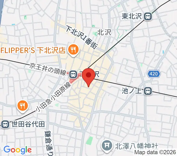 スクランブルズミュージックカレッジ下北沢校の地図