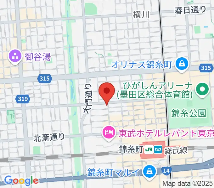 セルフストリングス音楽教室の地図