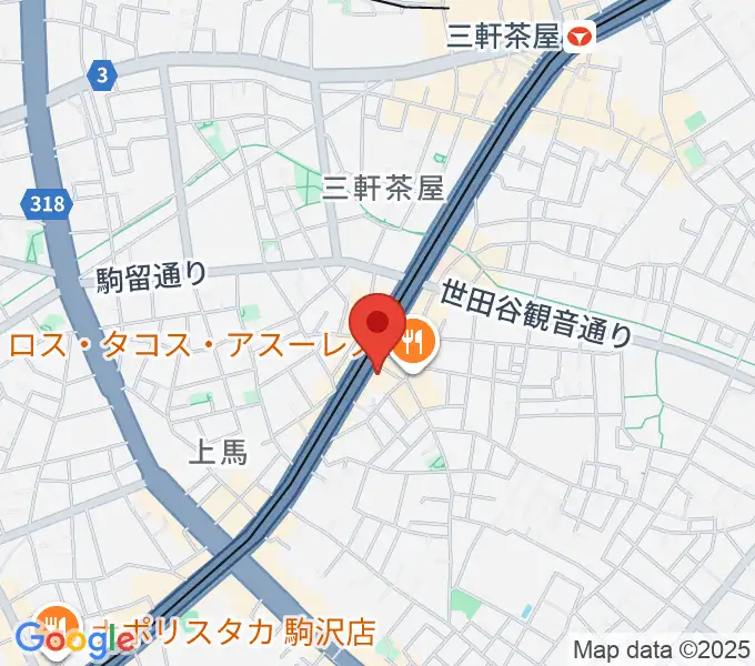 TOKYO BEACH STUDIO三軒茶屋本店の地図