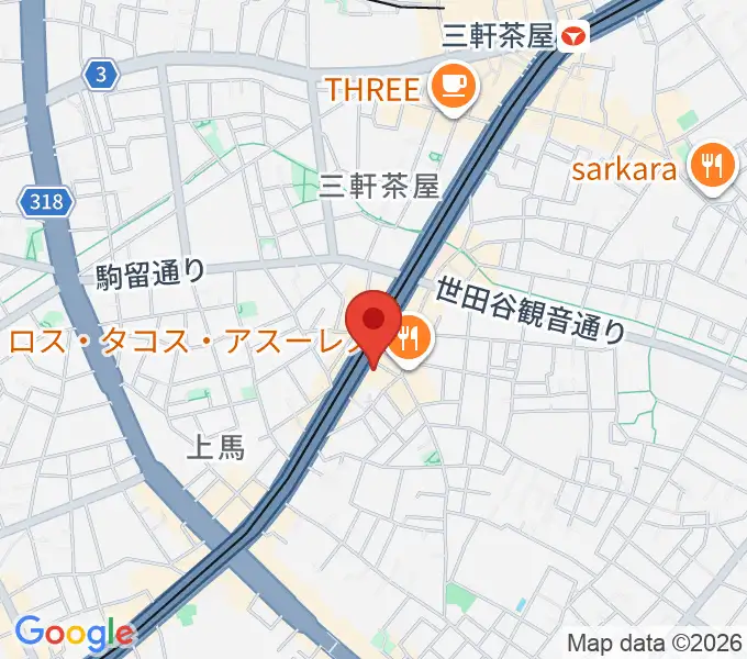 TOKYO BEACH STUDIO三軒茶屋本店の地図