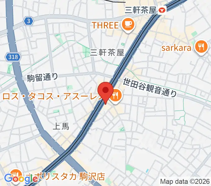 TOKYO BEACH STUDIO三軒茶屋本店の地図