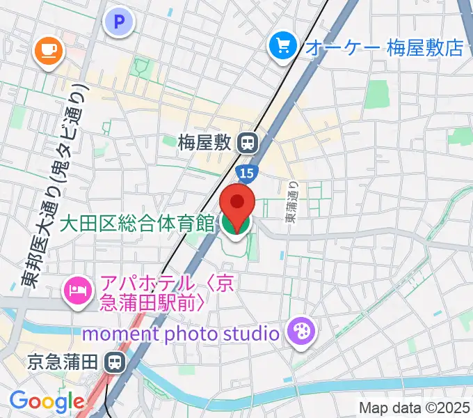 大田区総合体育館の地図