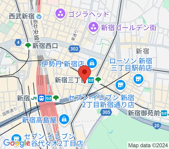 新宿アイミュージックバーの地図