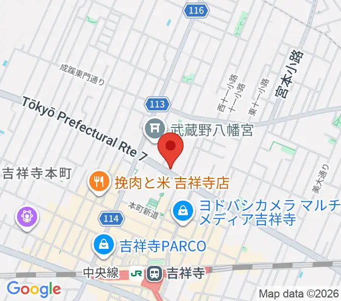 ハードオフ 楽器スタジオ吉祥寺店の地図