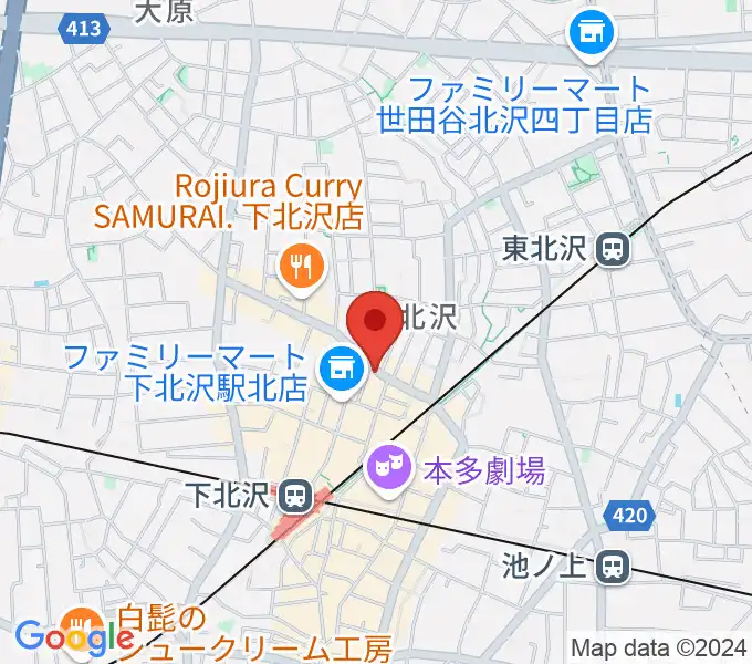 ピアノスタジオノア 下北沢店の地図