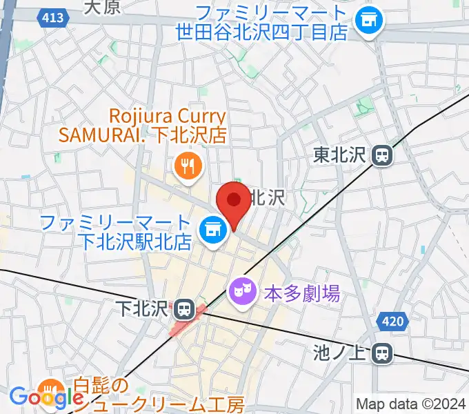 ピアノスタジオノア 下北沢店の地図