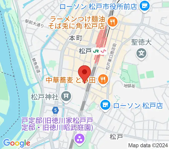 伊藤楽器ピアノシティ松戸の地図