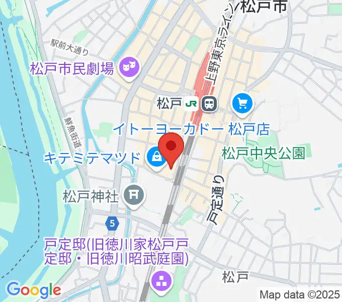 伊藤楽器ピアノシティ松戸の地図