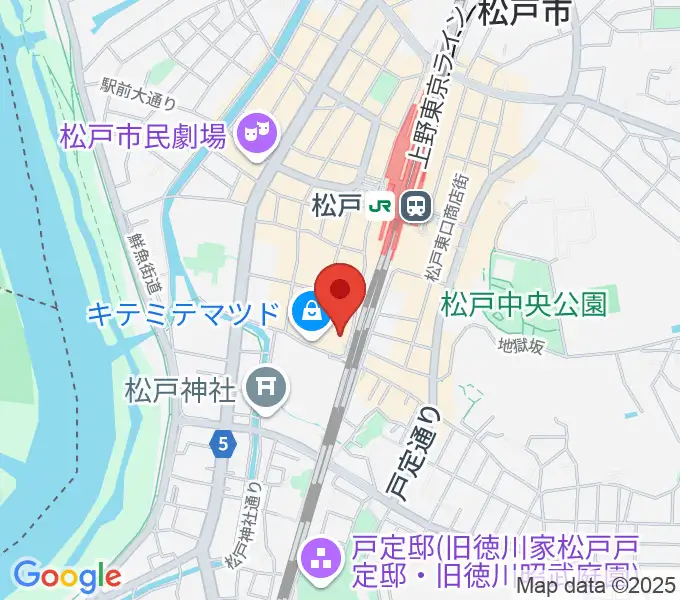 伊藤楽器ピアノシティ松戸の地図