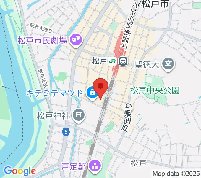 伊藤楽器ピアノシティ松戸の地図