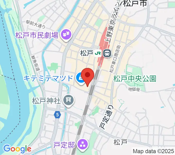 伊藤楽器ピアノシティ松戸の地図
