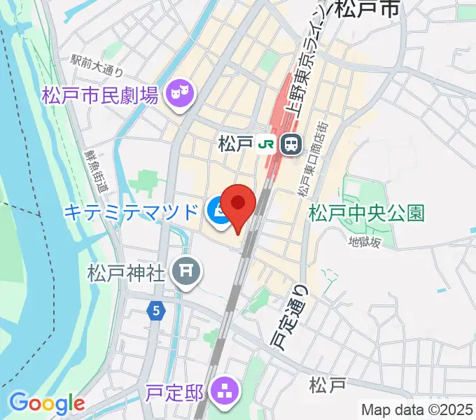 伊藤楽器ピアノシティ松戸の地図