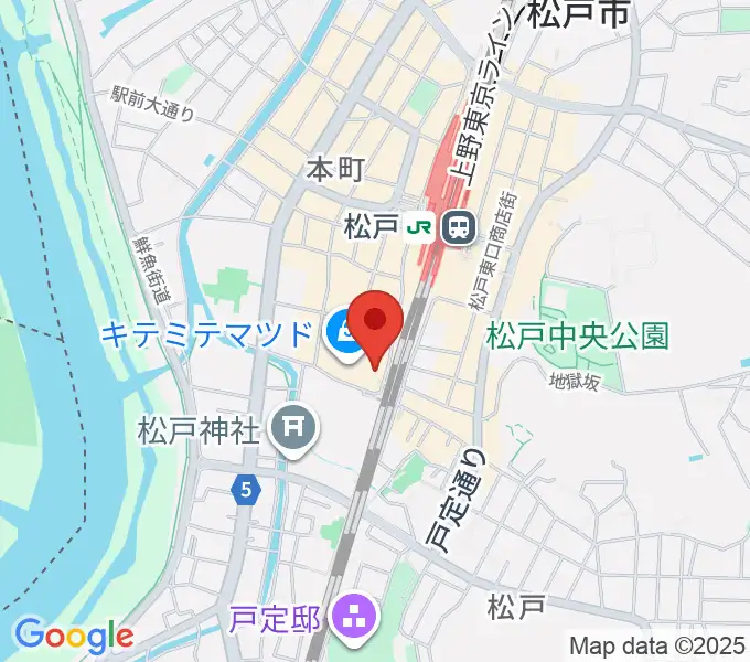 伊藤楽器ピアノシティ松戸の地図