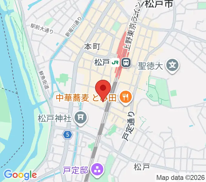 伊藤楽器ピアノシティ松戸の地図