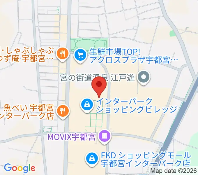 島村楽器 宇都宮インターパークビレッジ店の地図