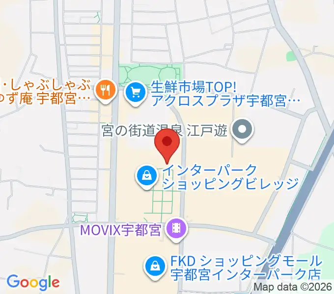 島村楽器 宇都宮インターパークビレッジ店の地図