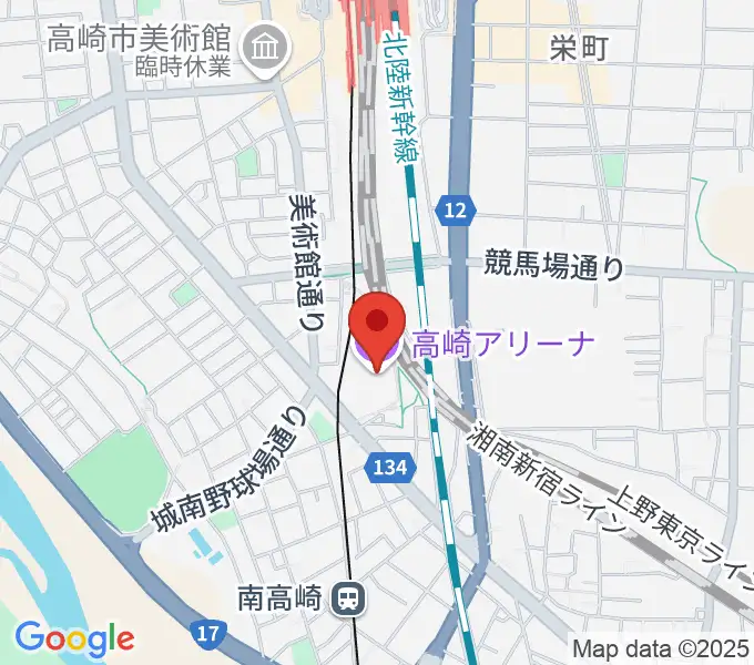 高崎アリーナの地図