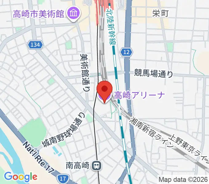 高崎アリーナの地図