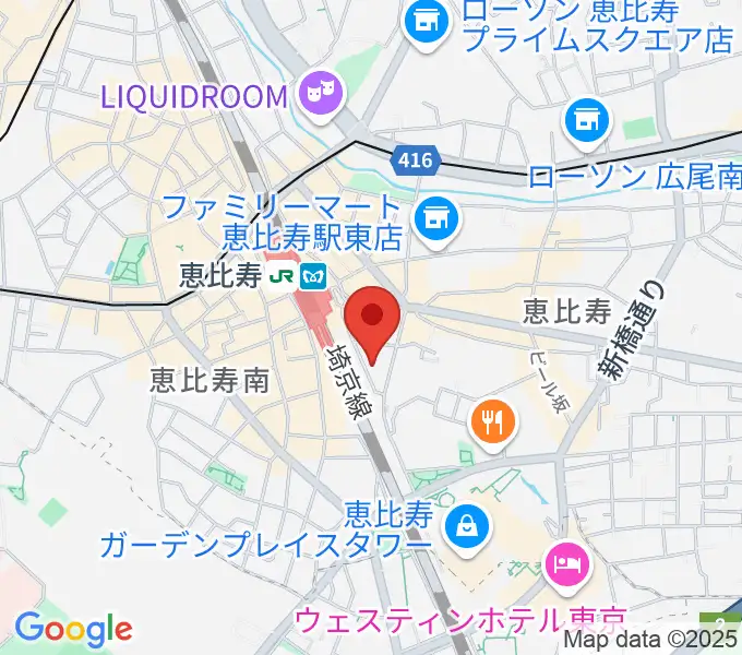 サウンドスタジオノア恵比寿の地図
