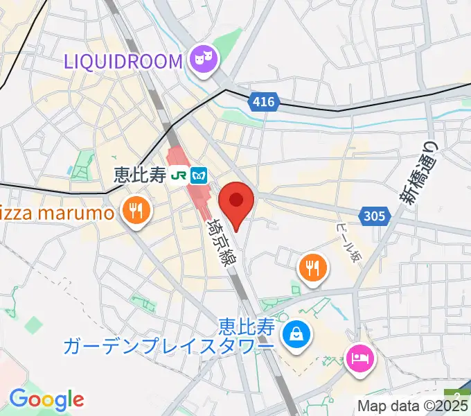 サウンドスタジオノア恵比寿の地図