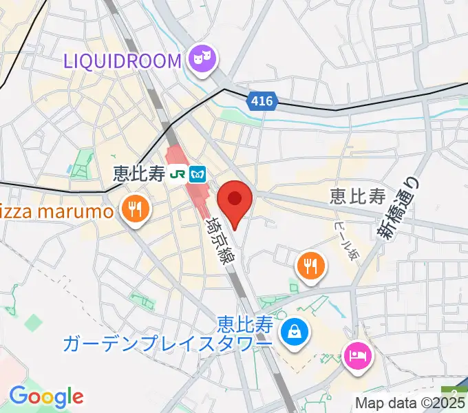 サウンドスタジオノア恵比寿の地図