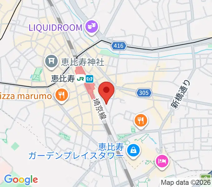 サウンドスタジオノア恵比寿の地図