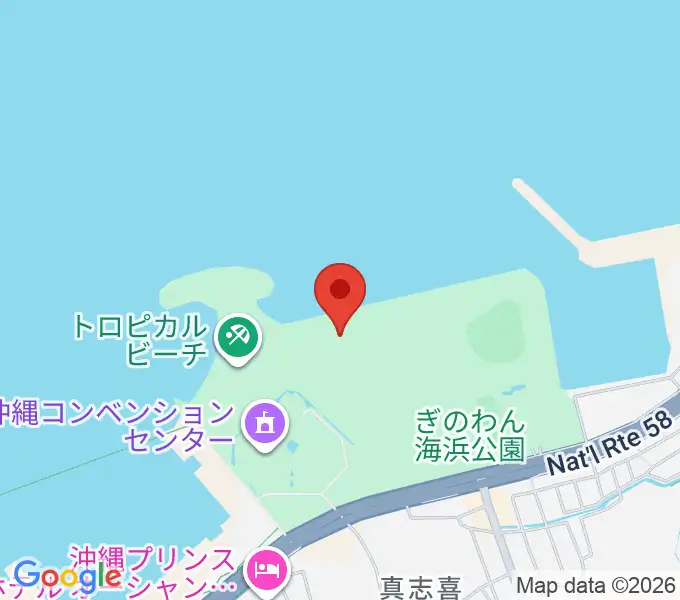 ぎのわん海浜公園屋外劇場の地図