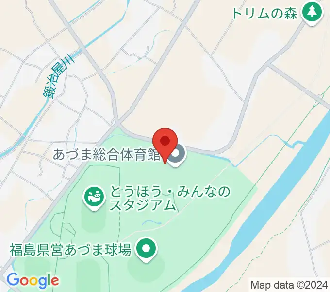 あづま総合体育館の地図