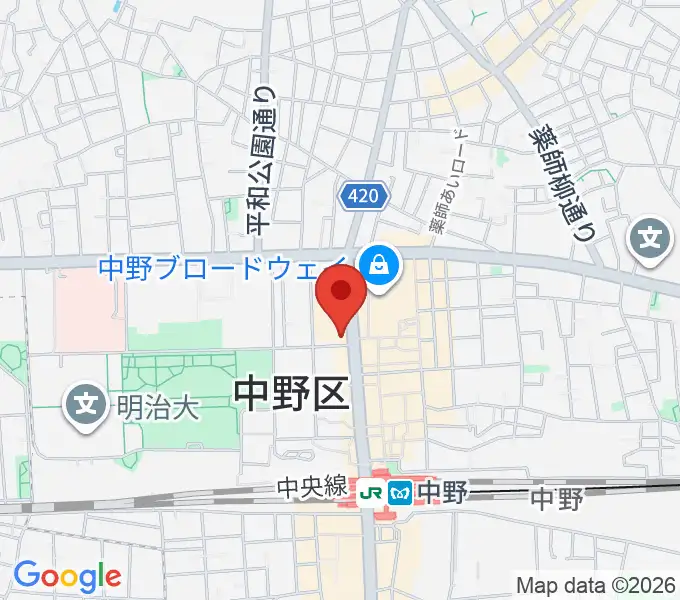 ディスクユニオン中野店の地図