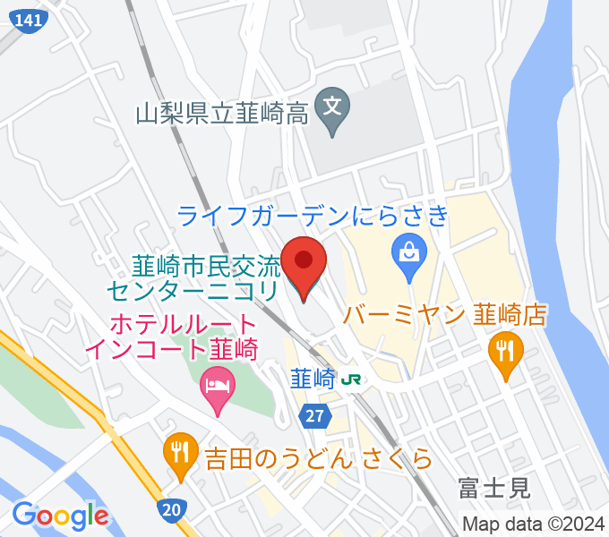 韮崎市民交流センターニコリの場所