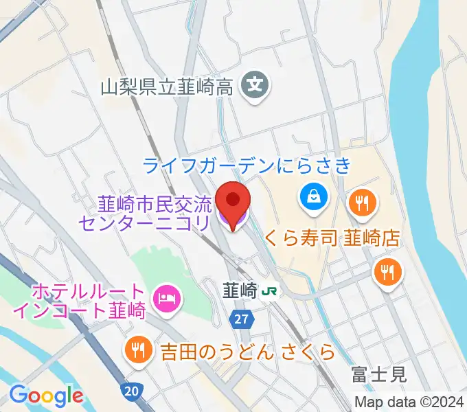 韮崎市民交流センターニコリの地図