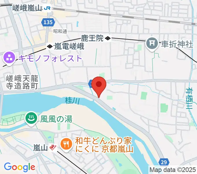嵐山ライブレストラン 音やの地図
