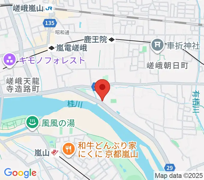 嵐山ライブレストラン 音やの地図