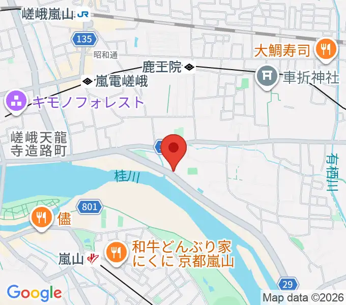 嵐山ライブレストラン 音やの地図