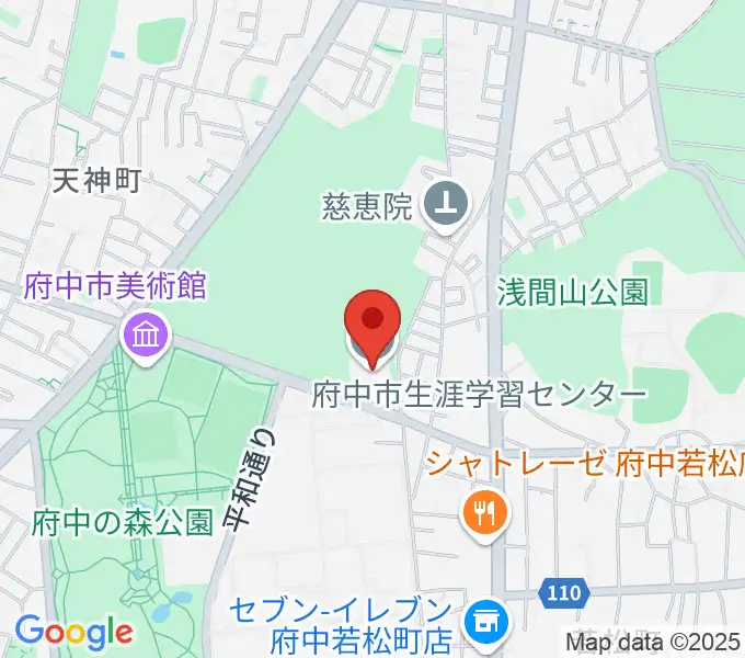 府中市生涯学習センターの地図