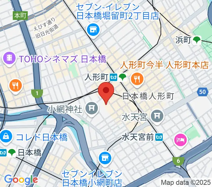 日本橋社会教育会館の地図