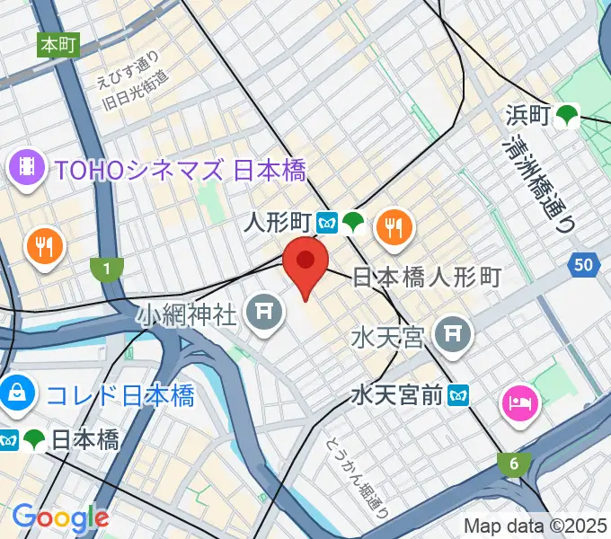 日本橋社会教育会館の地図