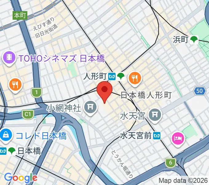日本橋社会教育会館の地図