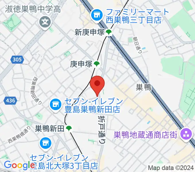 西巣鴨音楽堂の地図