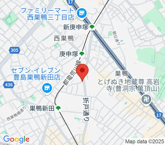 西巣鴨音楽堂の地図