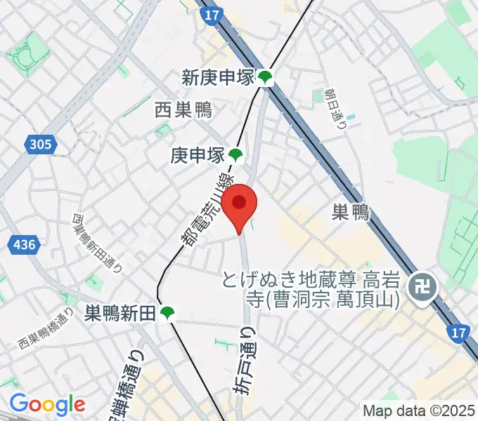 西巣鴨音楽堂の地図