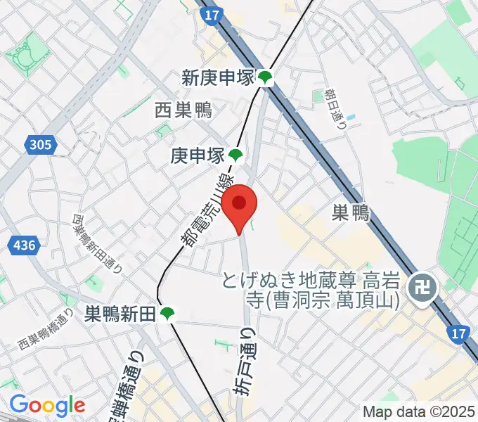 西巣鴨音楽堂の地図
