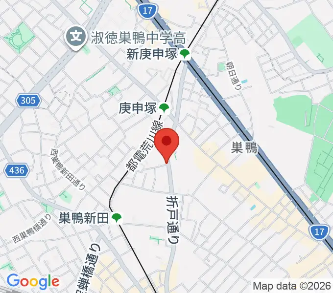 西巣鴨音楽堂の地図