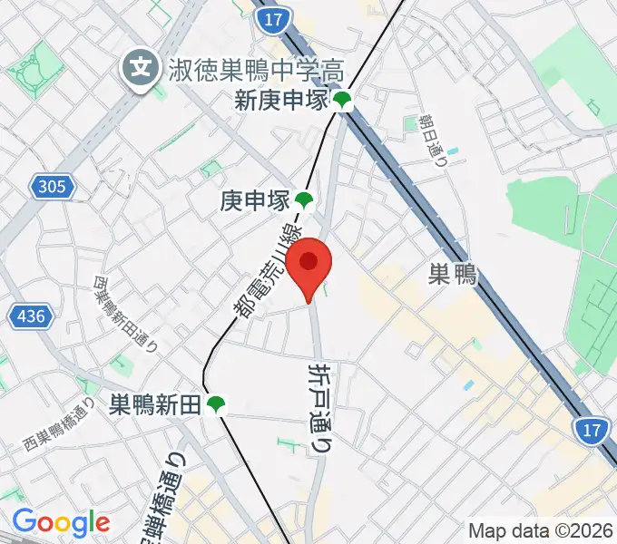 西巣鴨音楽堂の地図