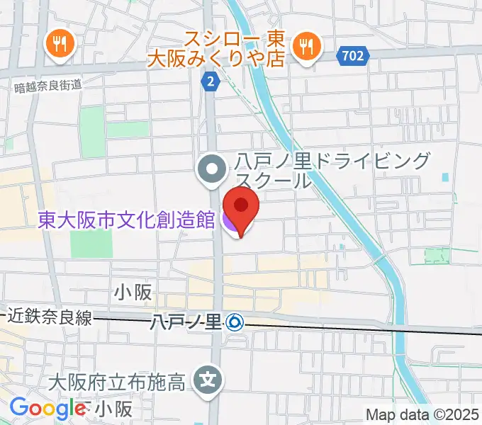 東大阪市文化創造館の地図