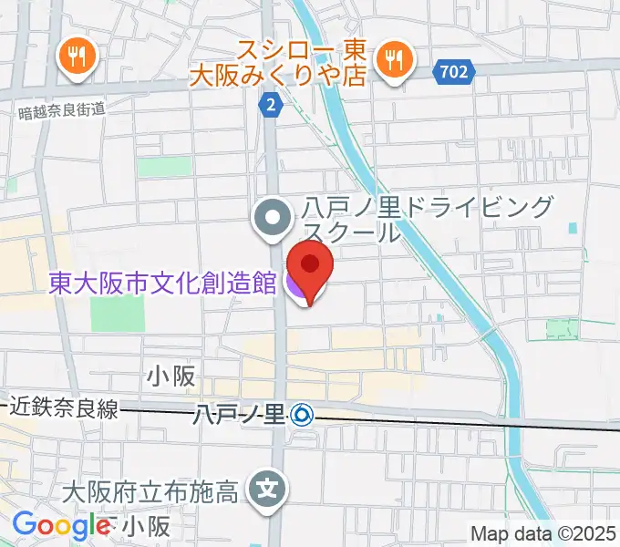 東大阪市文化創造館の地図