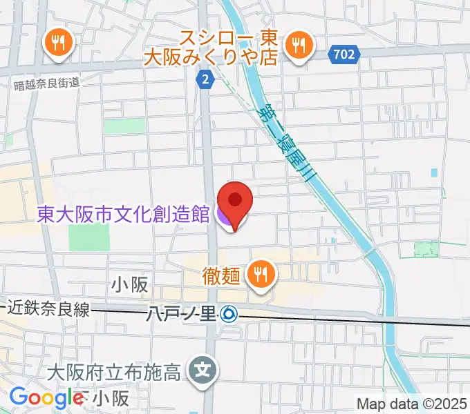 東大阪市文化創造館の地図